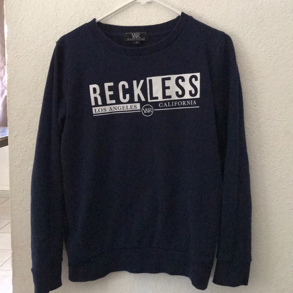 Reckless navy blue crew neck sweater
